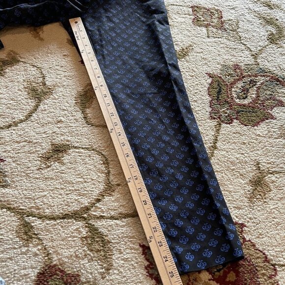 Halogen Dress Pants Taylor Fit Black Royal Blue Print Cropped Women's Size 2P - Picture 8 of 12